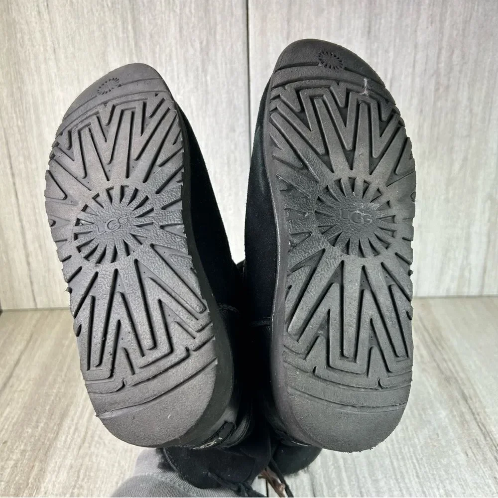 UGG Australia Tacey Shearling Black Winter Boots Warm Shoes‎ Youth Girls Size 5
